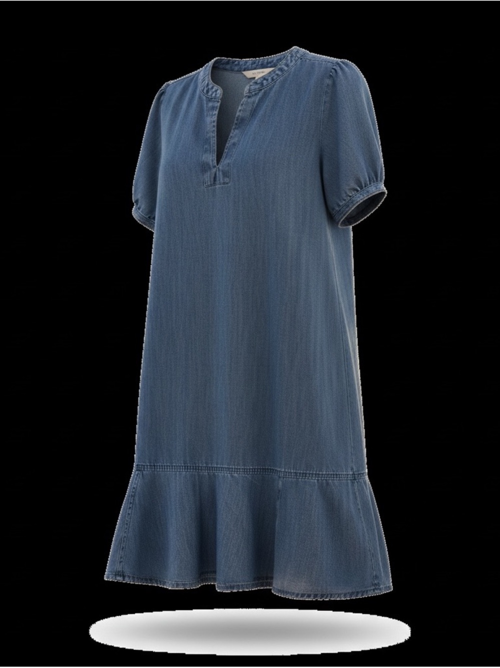 LOFT Denim Ruffle Hem Dress - Picture 6 of 9